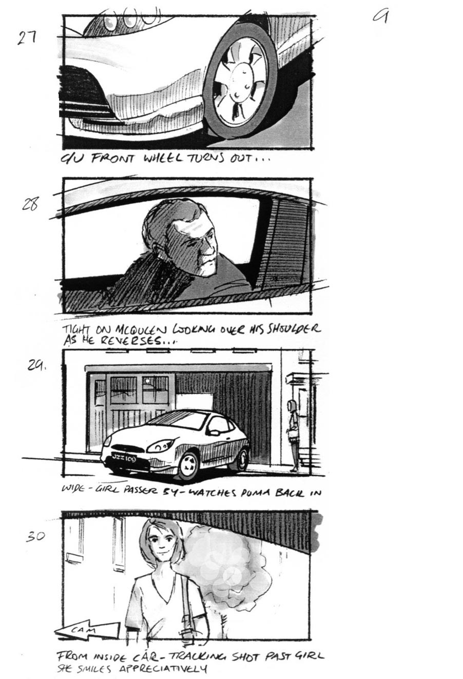 douglas ingram, storyboard art, ford puma car commercial