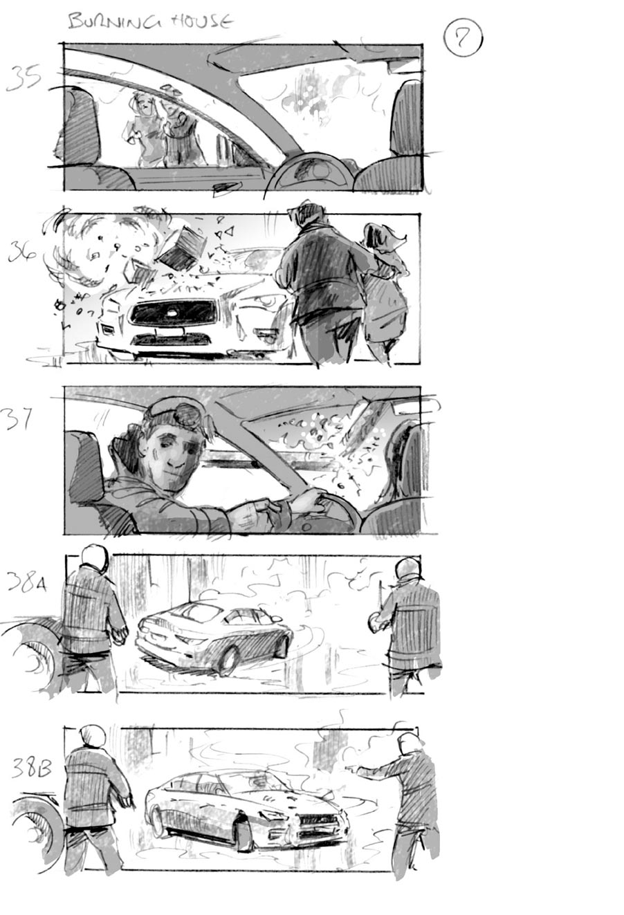 douglas ingram, storyboard art, infiniti car commercial