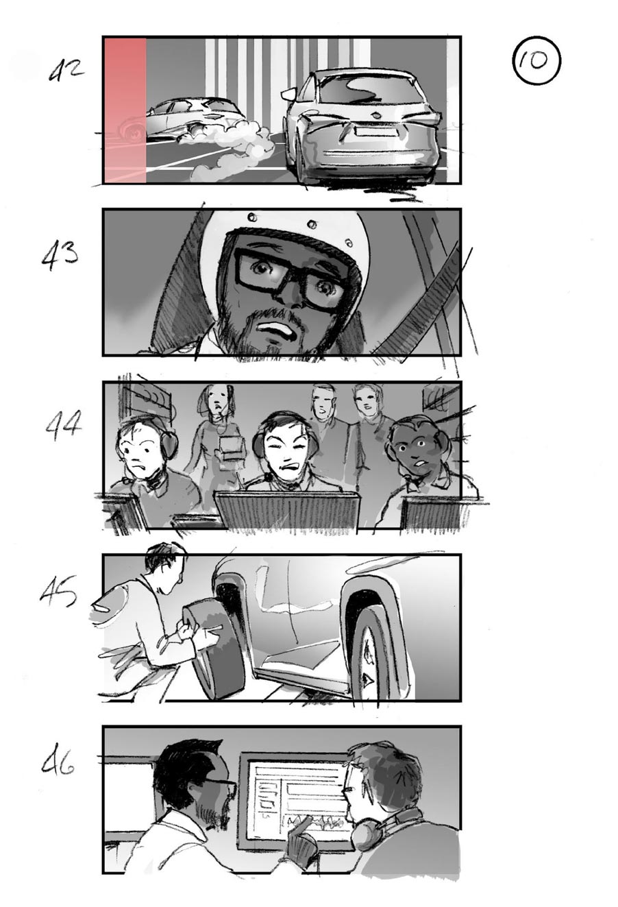 douglas ingram, storyboard art, lexus car commercial