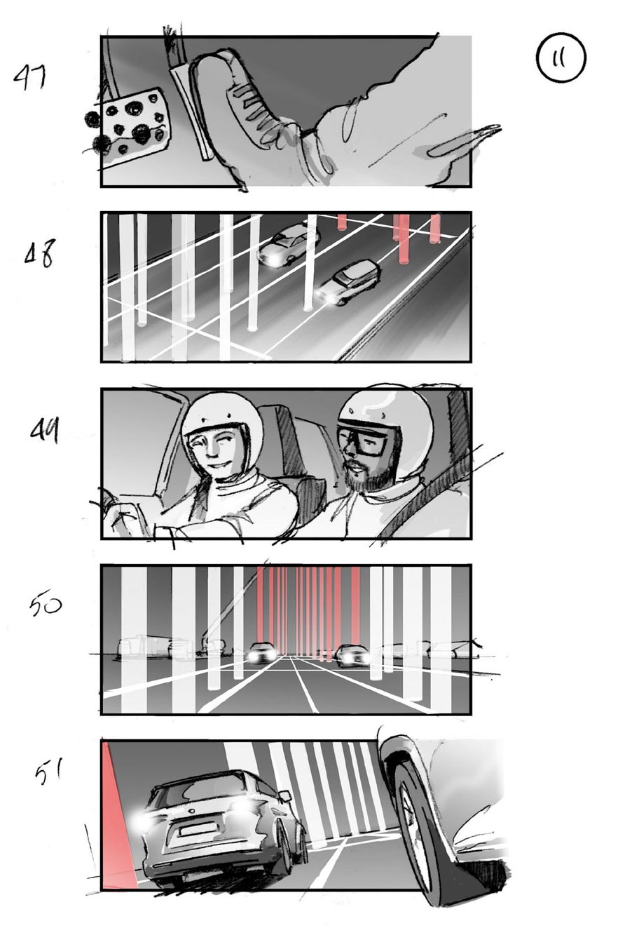 douglas ingram, storyboard art, lexus car commercial