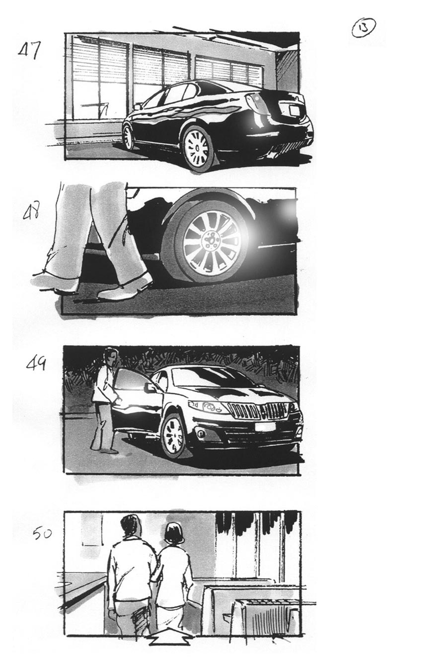 douglas ingram, storyboard art, lincoln car commercial