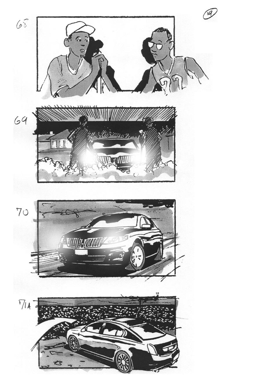 douglas ingram, storyboard art, lincoln car commercial