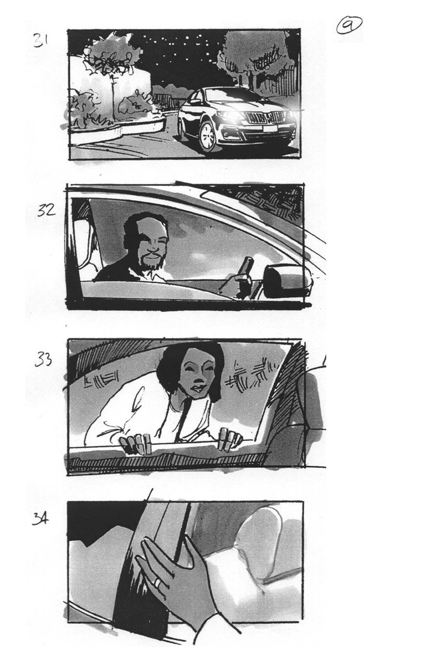 douglas ingram, storyboard art, lincoln car commercial