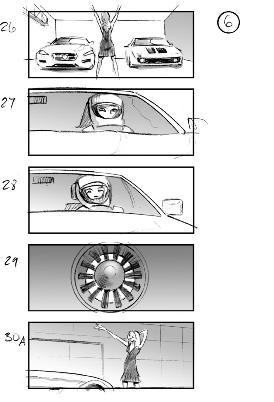 douglas ingram, storyboard art, mercedes car commercial