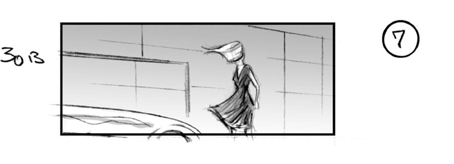 douglas ingram, storyboard art, mercedes car commercial