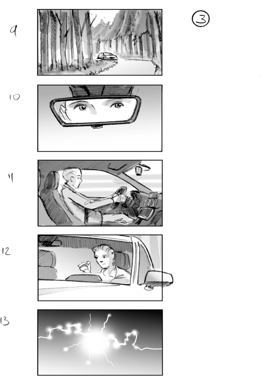 douglas ingram, storyboard art, mercedes car commercial