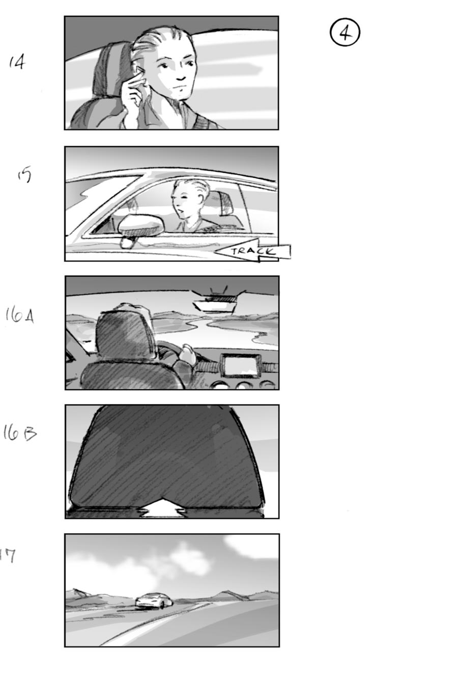 douglas ingram, storyboard art, mercedes car commercial