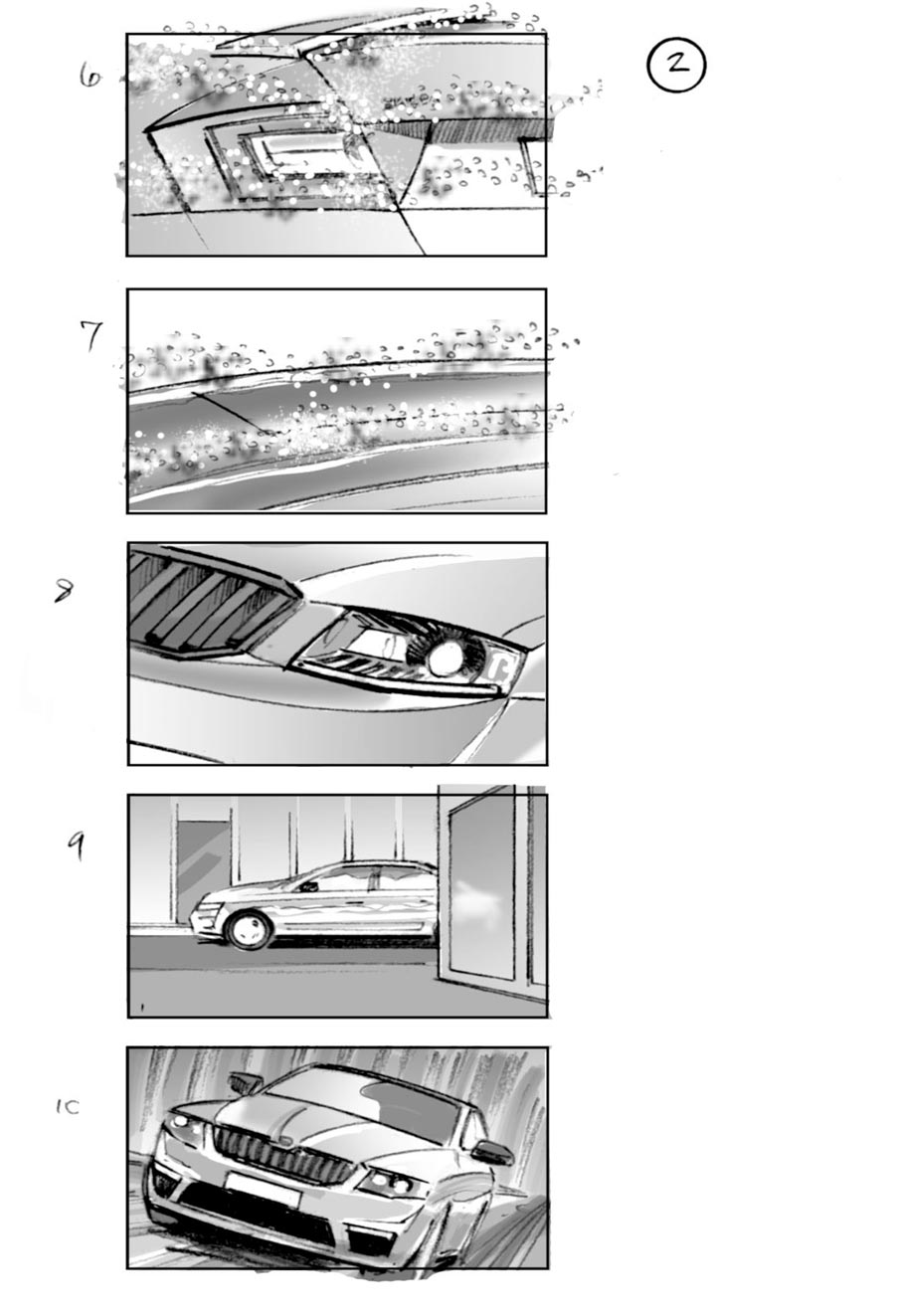 douglas ingram, storyboard art, skoda commercial