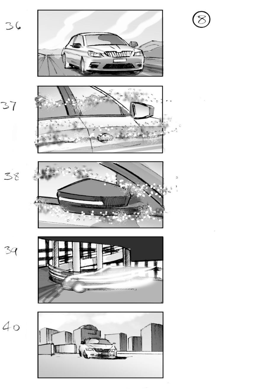 douglas ingram, storyboard art, skoda commercial