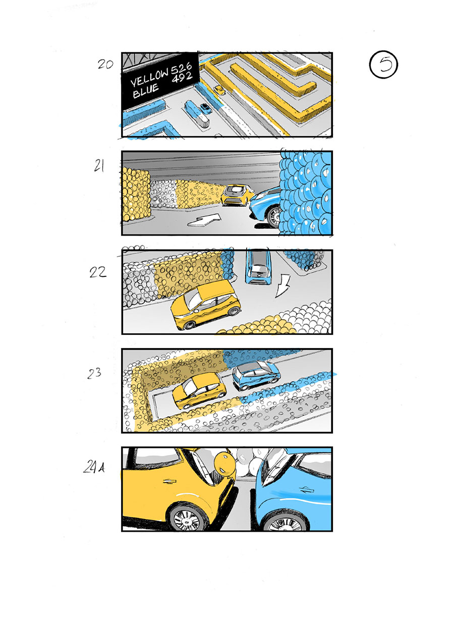 douglas ingram, storyboard art, toyota aygo car commercial