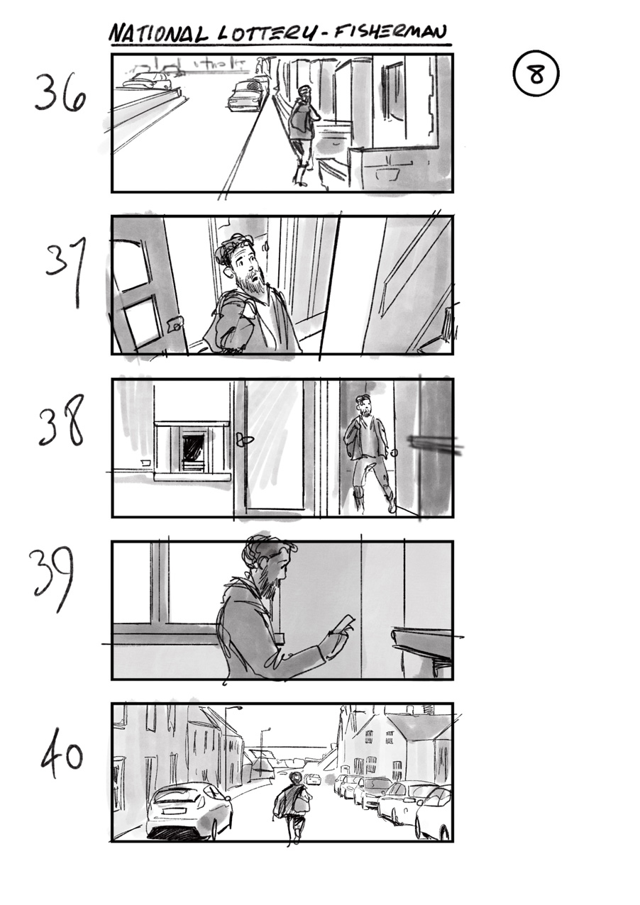 douglas ingram, storyboard art, national lottery commercial