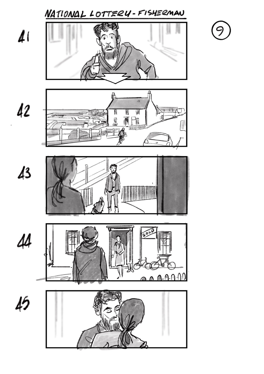 douglas ingram, storyboard art, national lottery commercial