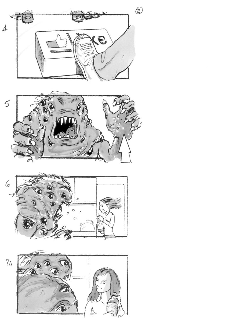 douglas ingram, storyboard art, coke commercial