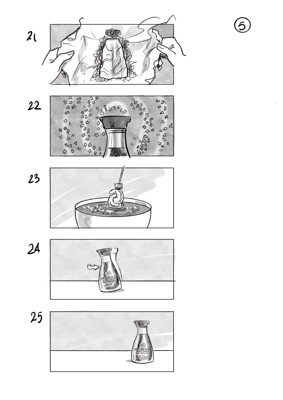 douglas ingram, storyboard art, kikkoman commercial