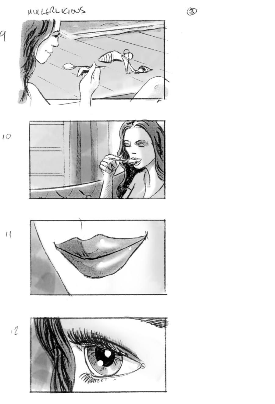 douglas ingram, storyboard art, mullerlicious commercial