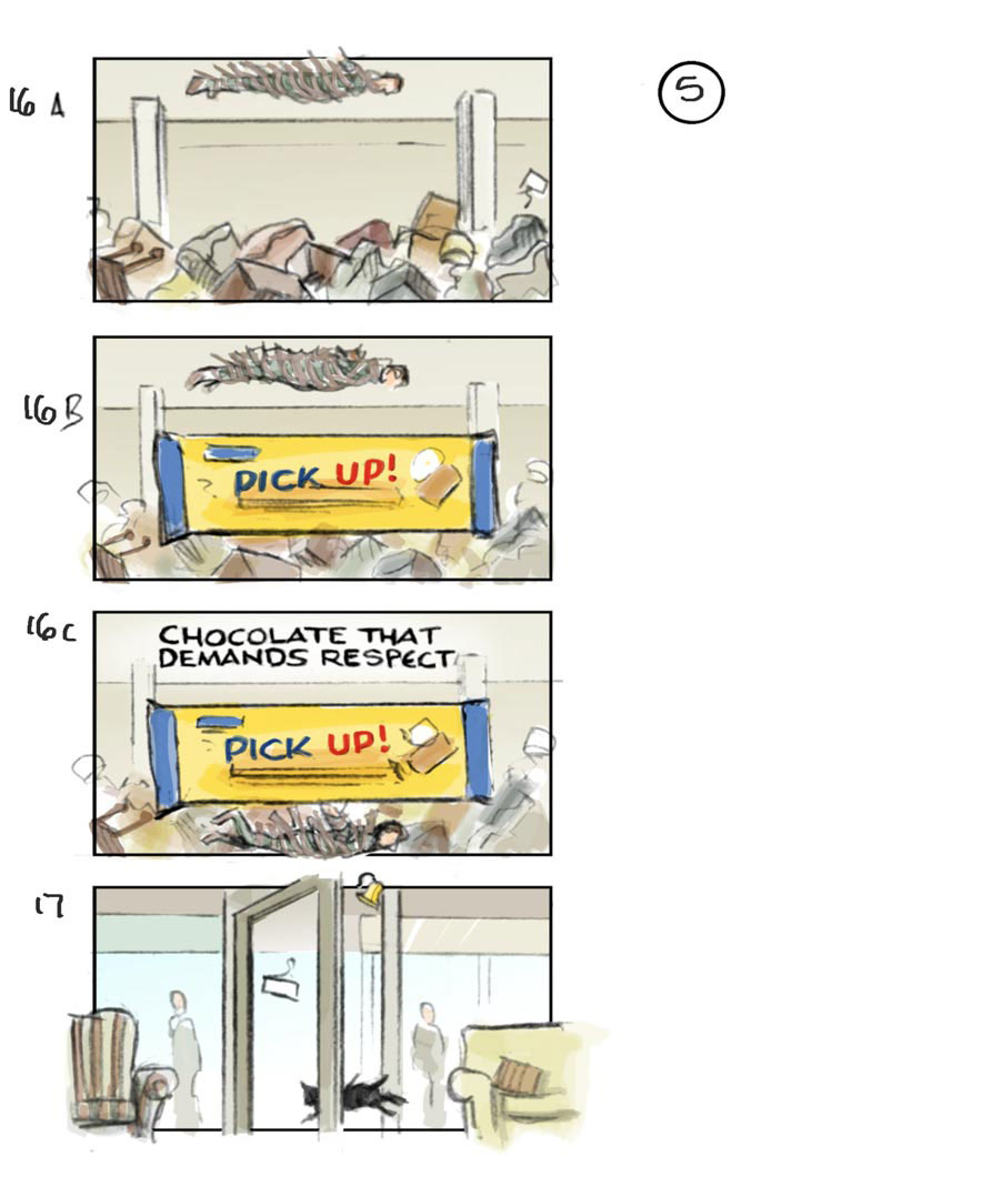 douglas ingram, storyboard art, pick up commercial