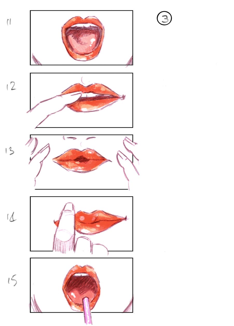 douglas ingram, storyboard art, lancome commercial