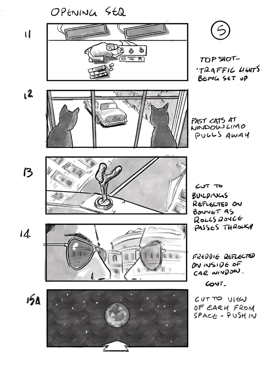 douglas ingram, storyboard art, bohemian rhapsody