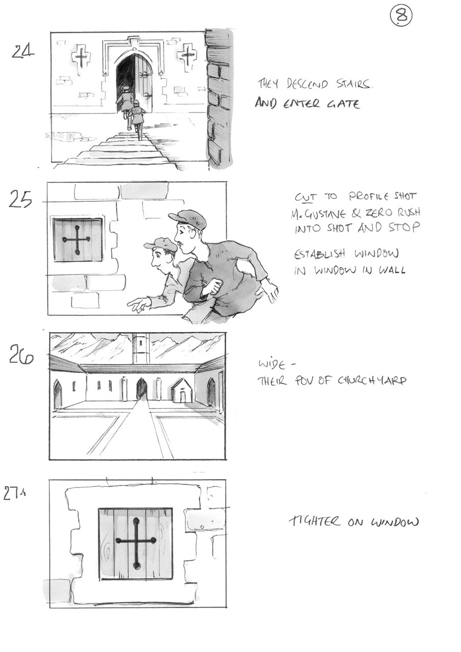 douglas ingram, storyboard art, grand budapest hotel